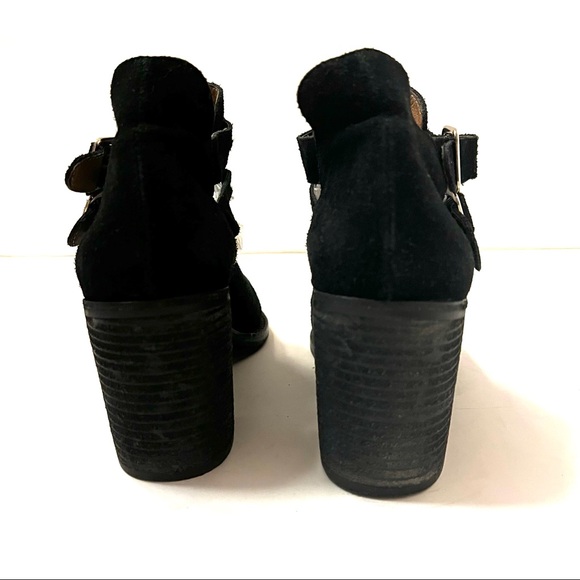 Jeffrey Campbell Black Suede Buckle Cutout Bootie B12/ - Picture 7 of 13